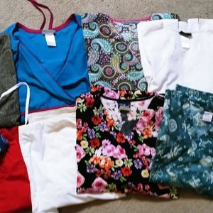 Large scrub pants and shirts